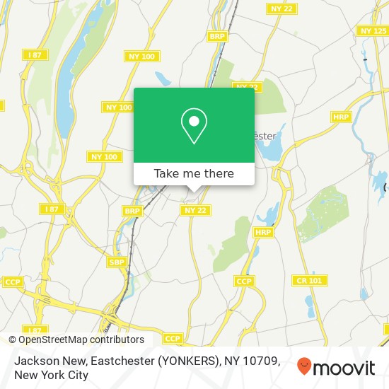 Mapa de Jackson New, Eastchester (YONKERS), NY 10709