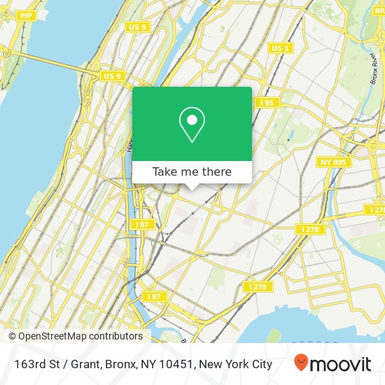 Mapa de 163rd St / Grant, Bronx, NY 10451