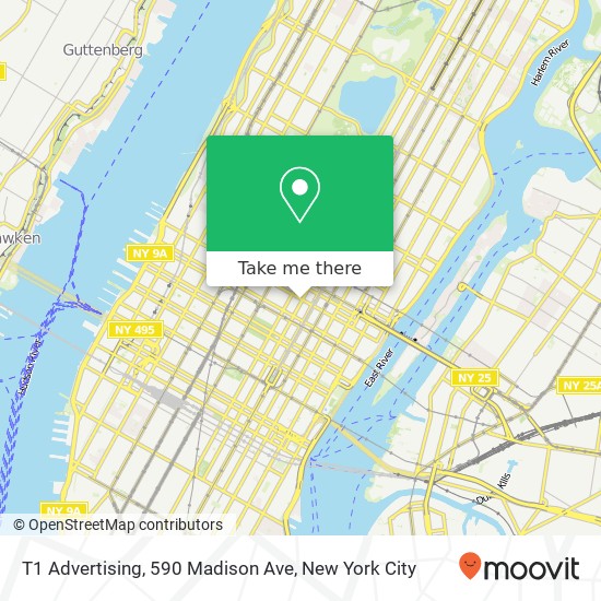 T1 Advertising, 590 Madison Ave map