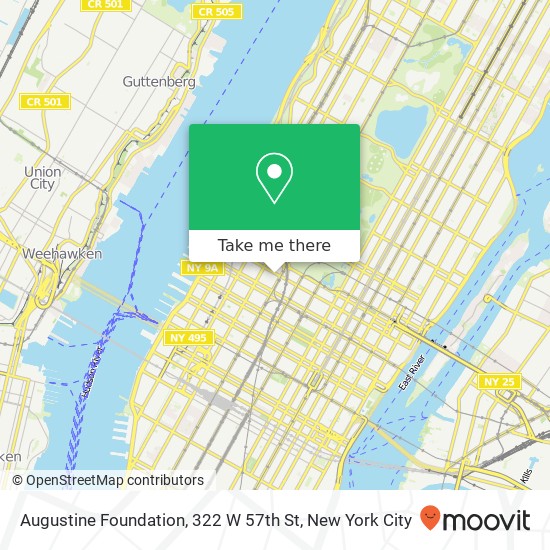 Mapa de Augustine Foundation, 322 W 57th St