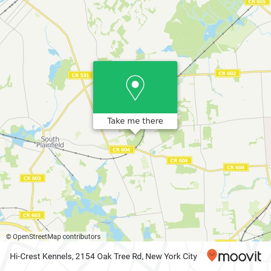 Hi-Crest Kennels, 2154 Oak Tree Rd map