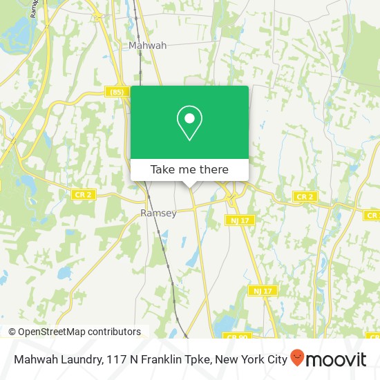 Mapa de Mahwah Laundry, 117 N Franklin Tpke