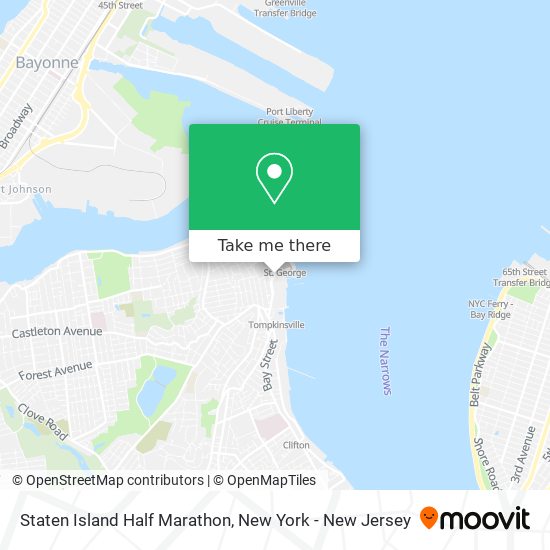 Mapa de Staten Island Half Marathon