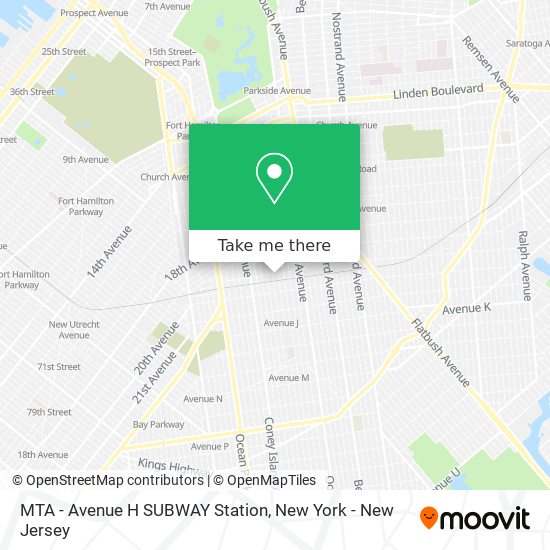 MTA - Avenue H SUBWAY Station map