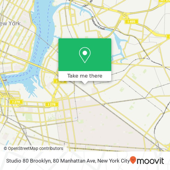 Studio 80 Brooklyn, 80 Manhattan Ave map