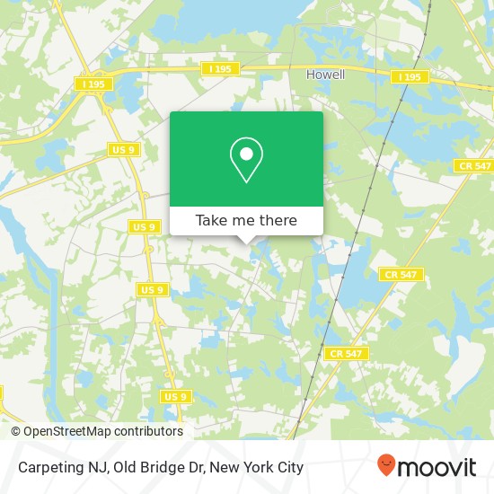 Mapa de Carpeting NJ, Old Bridge Dr