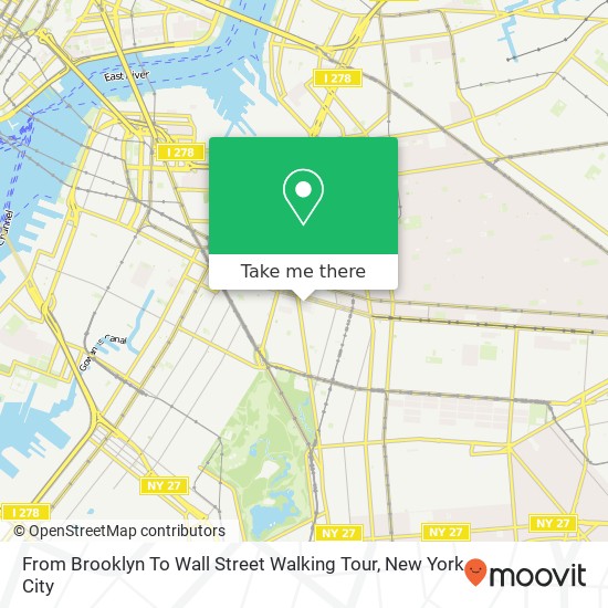 Mapa de From Brooklyn To Wall Street Walking Tour