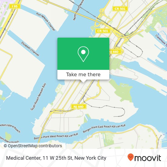 Mapa de Medical Center, 11 W 25th St