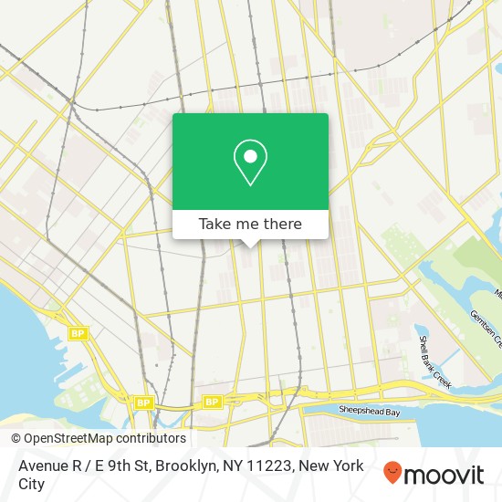 Mapa de Avenue R / E 9th St, Brooklyn, NY 11223