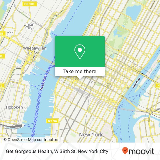 Mapa de Get Gorgeous Health, W 38th St