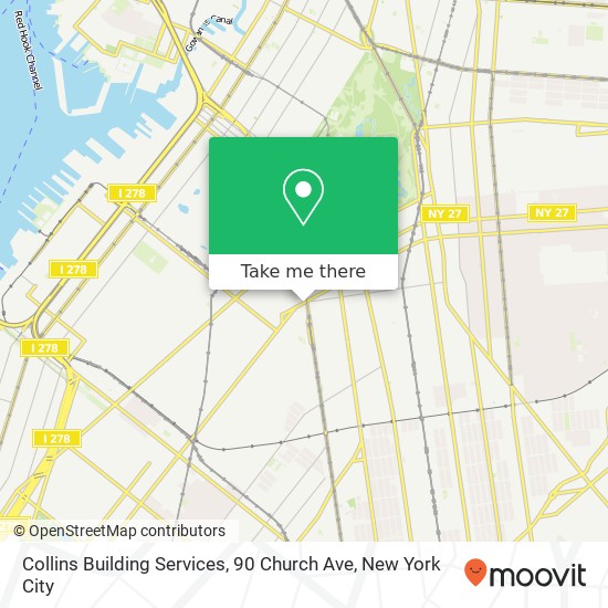 Mapa de Collins Building Services, 90 Church Ave