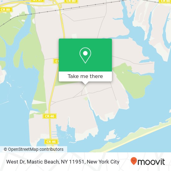 Mapa de West Dr, Mastic Beach, NY 11951