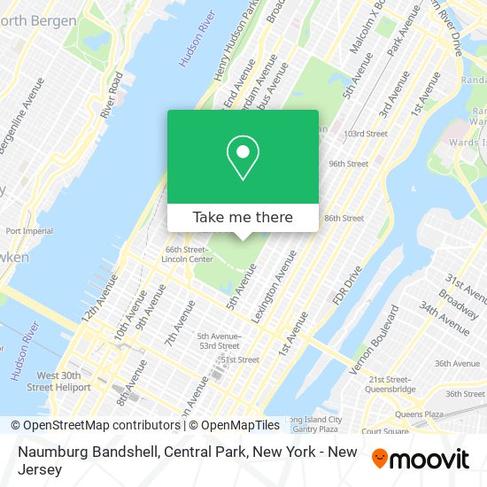 Mapa de Naumburg Bandshell, Central Park