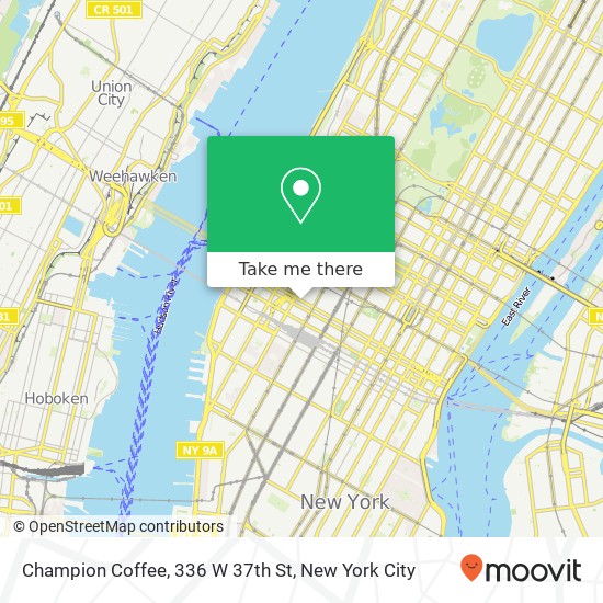 Mapa de Champion Coffee, 336 W 37th St