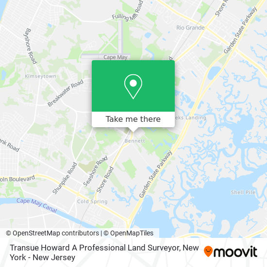 Mapa de Transue Howard A Professional Land Surveyor