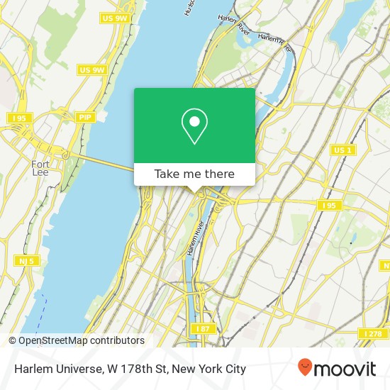 Mapa de Harlem Universe, W 178th St
