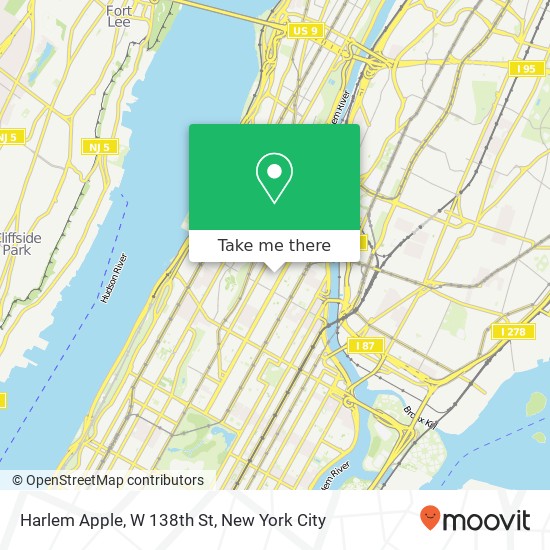 Harlem Apple, W 138th St map