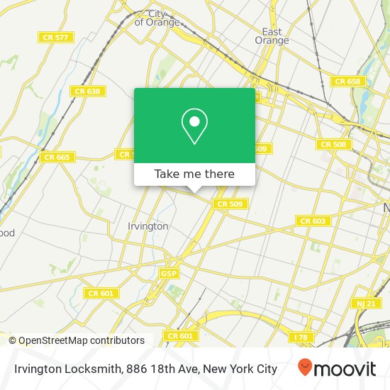 Irvington Locksmith, 886 18th Ave map