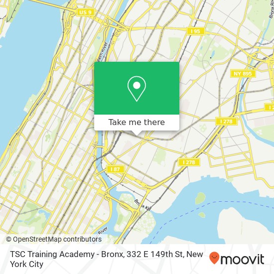 Mapa de TSC Training Academy - Bronx, 332 E 149th St