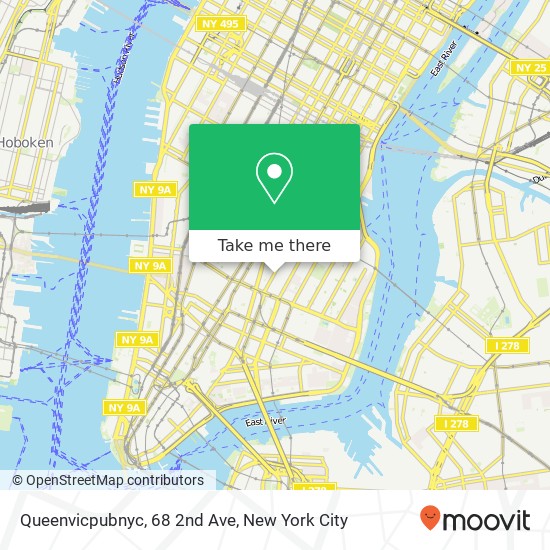 Mapa de Queenvicpubnyc, 68 2nd Ave