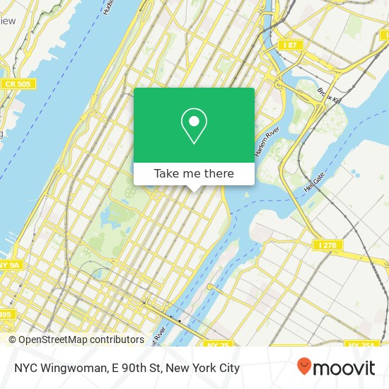 NYC Wingwoman, E 90th St map