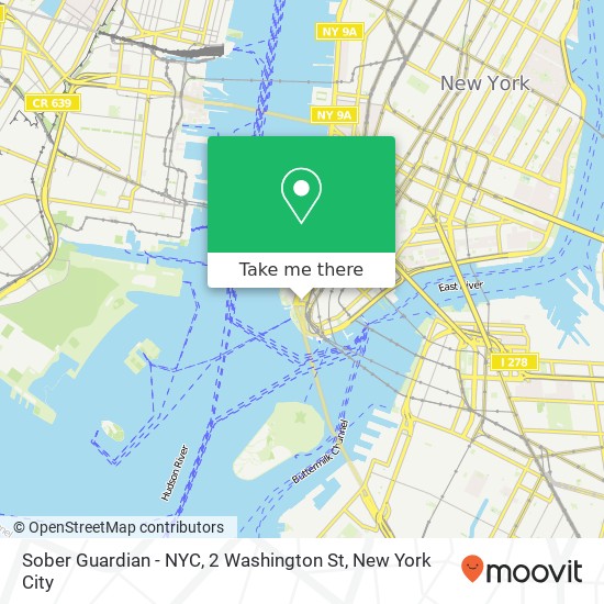 Sober Guardian - NYC, 2 Washington St map