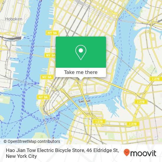 Mapa de Hao Jian Tow Electric Bicycle Store, 46 Eldridge St