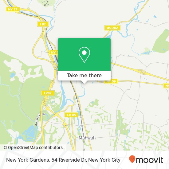 Mapa de New York Gardens, 54 Riverside Dr