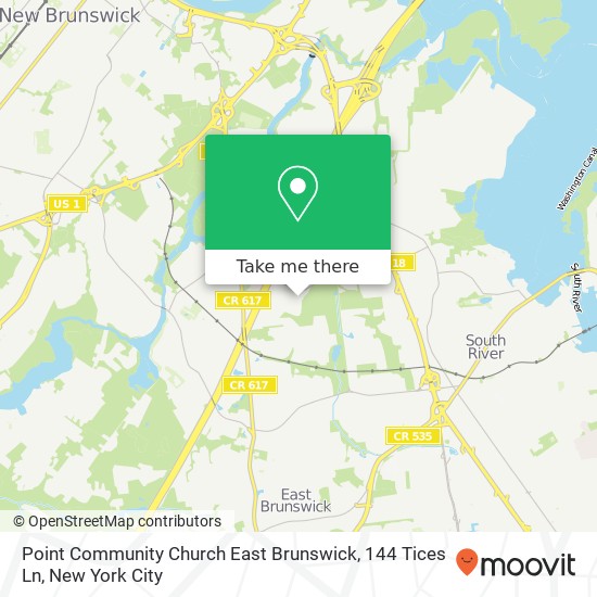 Mapa de Point Community Church East Brunswick, 144 Tices Ln