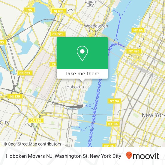 Mapa de Hoboken Movers NJ, Washington St