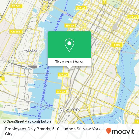 Mapa de Employees Only Brands, 510 Hudson St