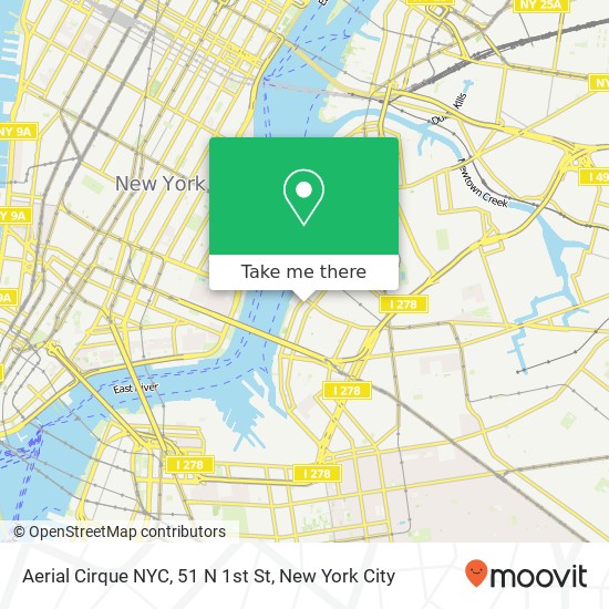 Aerial Cirque NYC, 51 N 1st St map