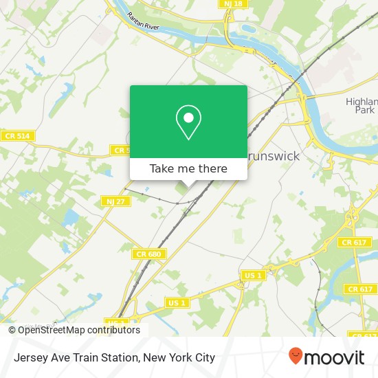 Mapa de Jersey Ave Train Station