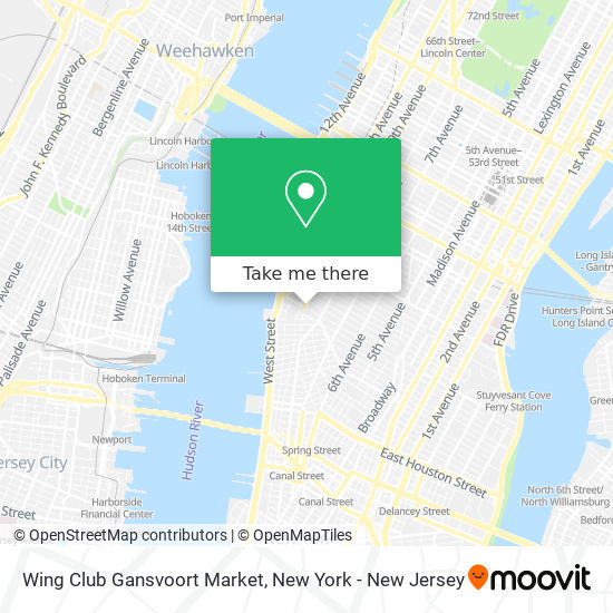 Wing Club Gansvoort Market map