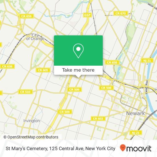 Mapa de St Mary's Cemetery, 125 Central Ave