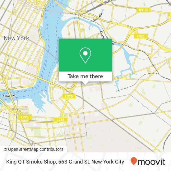 King QT Smoke Shop, 563 Grand St map