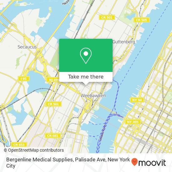 Mapa de Bergenline Medical Supplies, Palisade Ave