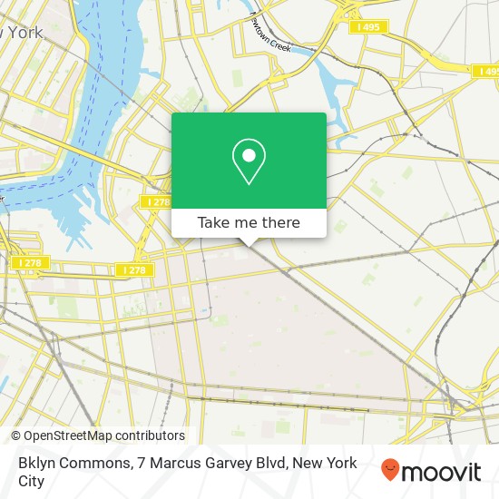 Mapa de Bklyn Commons, 7 Marcus Garvey Blvd