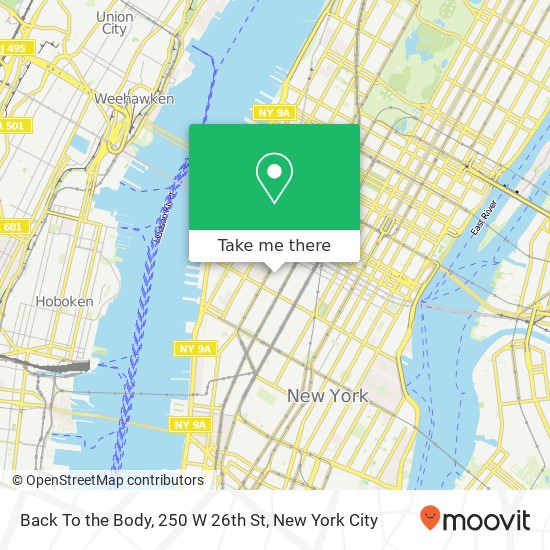 Back To the Body, 250 W 26th St map