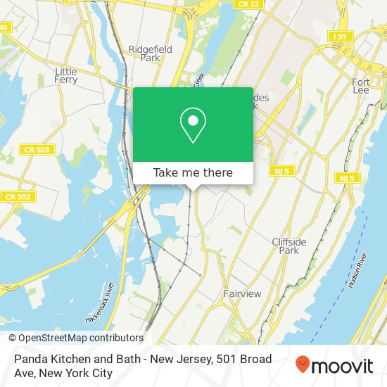 Mapa de Panda Kitchen and Bath - New Jersey, 501 Broad Ave