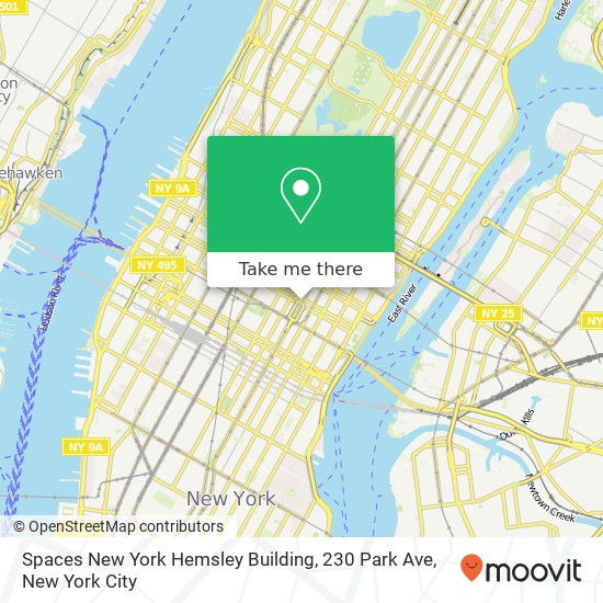 Spaces New York Hemsley Building, 230 Park Ave map
