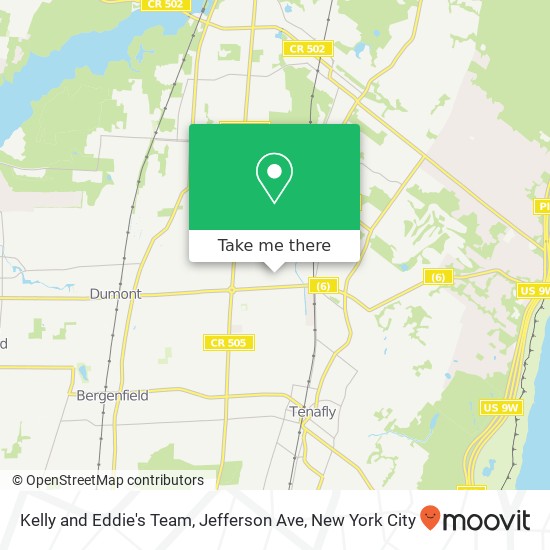 Mapa de Kelly and Eddie's Team, Jefferson Ave