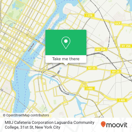 MBJ Cafeteria Corporation Laguardia Community College, 31st St map