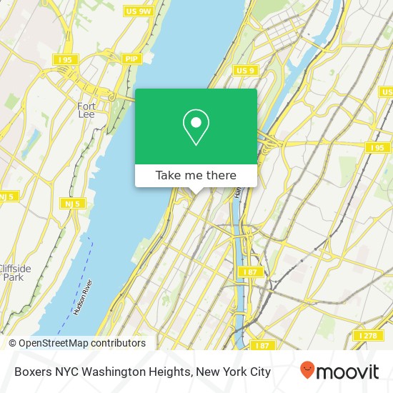 Boxers NYC Washington Heights map