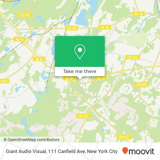 Mapa de Giant Audio Visual, 111 Canfield Ave