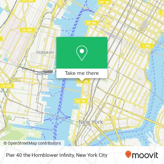 Mapa de Pier 40 the Hornblower Infinity