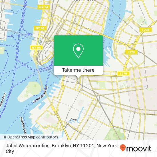 Mapa de Jabal Waterproofing, Brooklyn, NY 11201