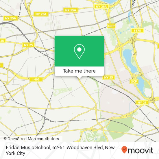 Mapa de Frida's Music School, 62-61 Woodhaven Blvd