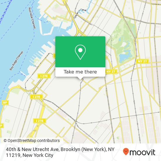 40th & New Utrecht Ave, Brooklyn (New York), NY 11219 map