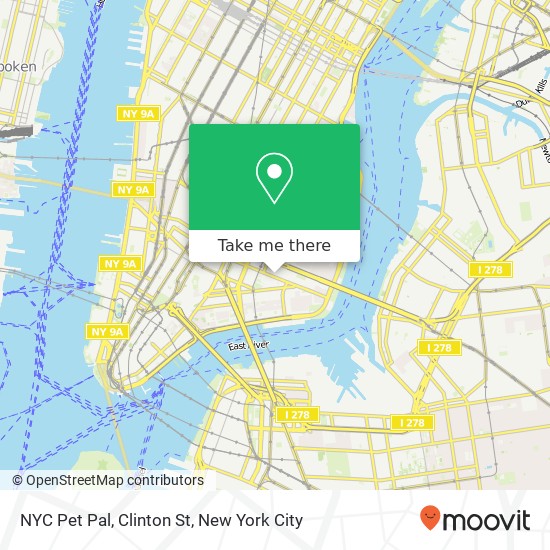NYC Pet Pal, Clinton St map